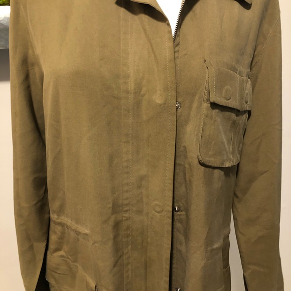 Go Silk Olive Green Trench / Utility Jacket - Picture 4 of 9